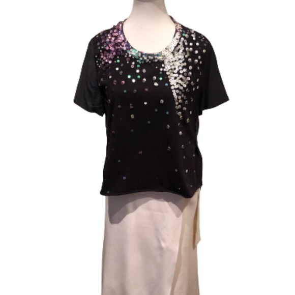 Phillip Lim Overlapped Side Seam T-shirt with Embellishment Women Size M - Picture 3 of 13